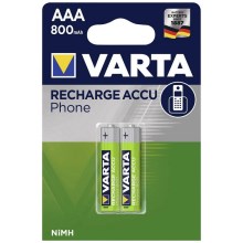 Varta 58398 - 2 τμχ Επαναφορτιζόμενη μπαταρία PHONE ACCU AAA NiMH/800mAh/1,2V