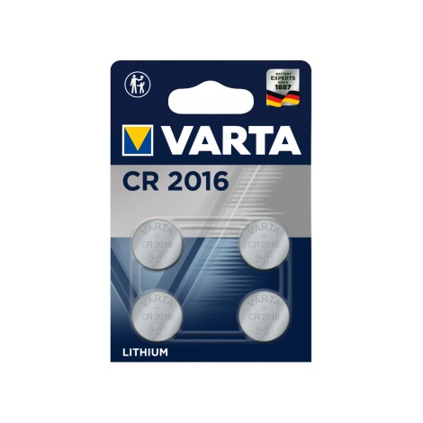Varta 6016101404 - 4 τμχ Στοιχείο λιθίου κουμπί ELECTRONICS CR2016 3V