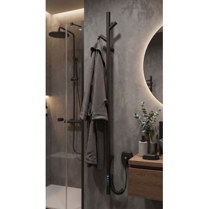 Vertaduro - Ηλεκτρική πετσετοκρεμάστρα MEDA 37W 118x16 cm μαύρη