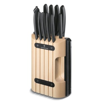 Victorinox - Σετ 12 μαχαιριών κουζίνας SWISS CLASSIC με βάση, οξιά/μπεζ