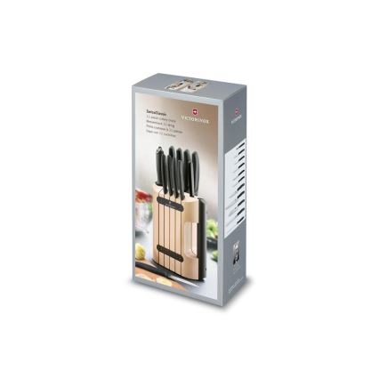 Victorinox - Σετ 12 μαχαιριών κουζίνας SWISS CLASSIC με βάση, οξιά/μπεζ