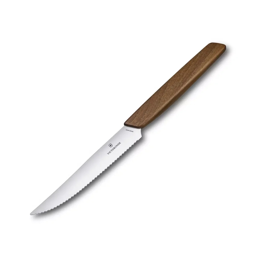 Victorinox - Σετ 2 μαχαιριών για μπριζόλες SWISS MODERN 12 cm, λαβή από ξύλο καρυδιάς
