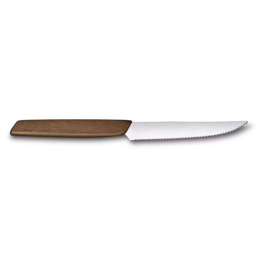 Victorinox - Σετ 2 μαχαιριών για μπριζόλες SWISS MODERN 12 cm, λαβή από ξύλο καρυδιάς
