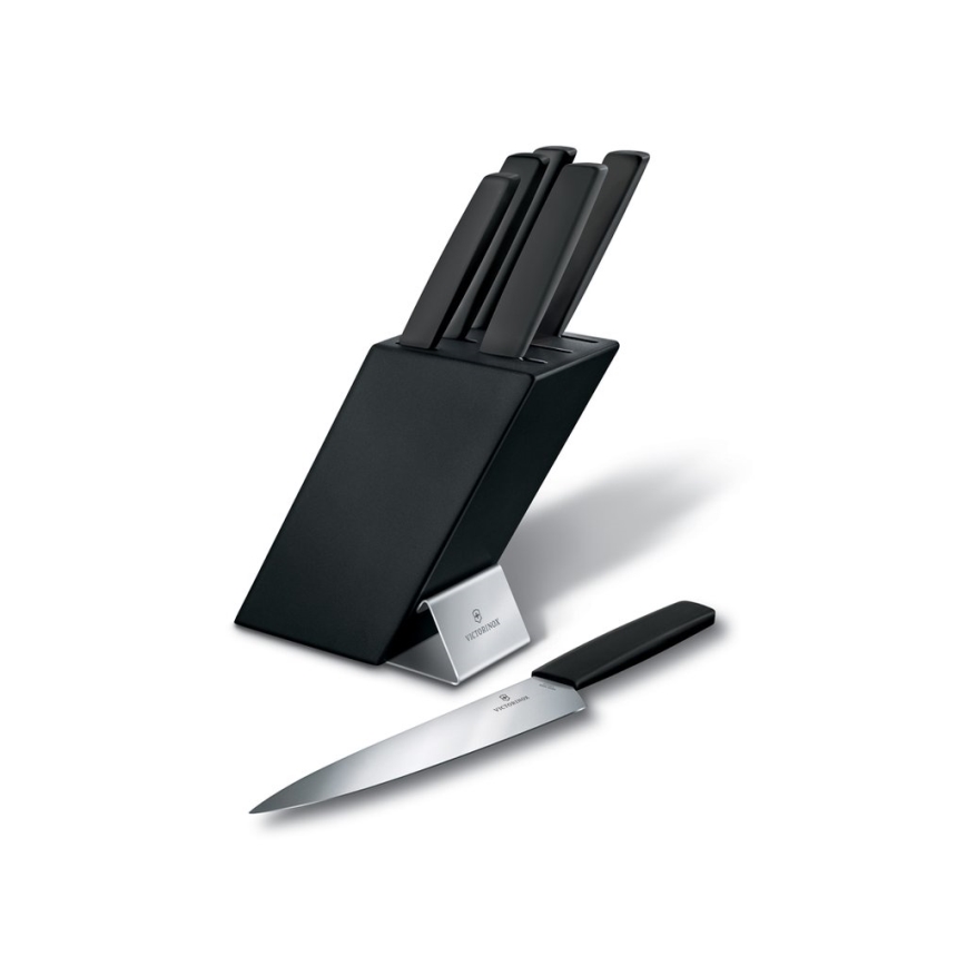 Victorinox - Σετ 7 μαχαιριών κουζίνας SWISS MODERN σε μπλοκ, οξιά/μαύρο