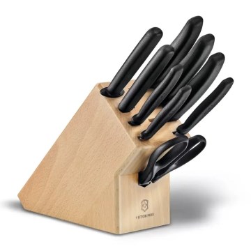 Victorinox - Σετ μαχαιριών κουζίνας σε βάση SWISS CLASSIC 10 τεμ. οξιά/μπεζ