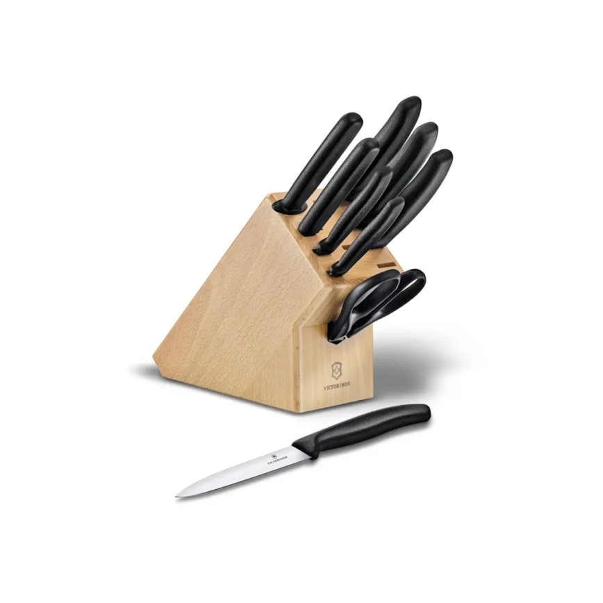 Victorinox - Σετ μαχαιριών κουζίνας σε βάση SWISS CLASSIC 10 τεμ. οξιά/μπεζ