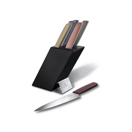 Victorinox -Σετ μαχαιριών κουζίνας σε βάση SWISS MODERN 7 τεμ. οξιά/πολύχρωμο