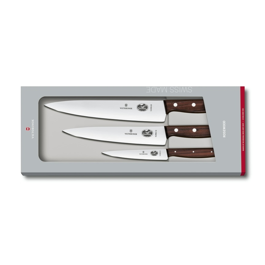 Victorinox - Σετ μαχαιριών κουζίνας WOOD 3 τεμ σφένδαμος