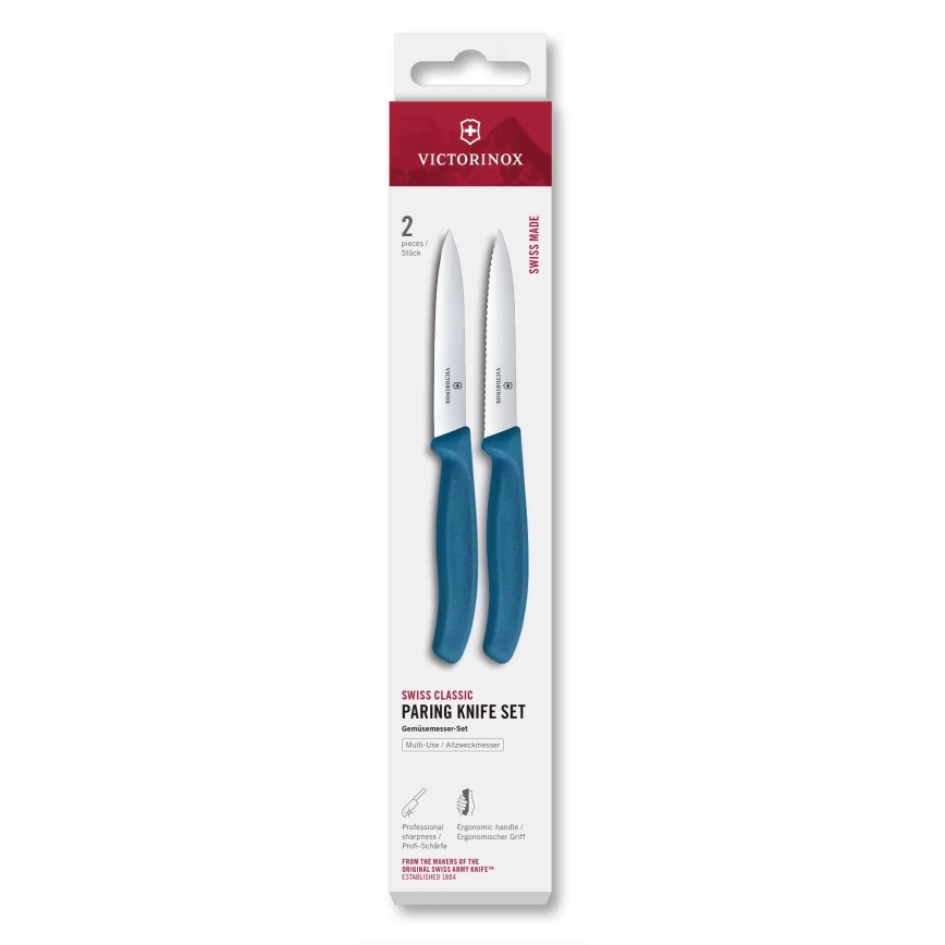 Victorinox - Σετ μαχαιριών κουζίνας για λαχανικά SWISS CLASSIC 10 cm, 2 τεμ., μπλε