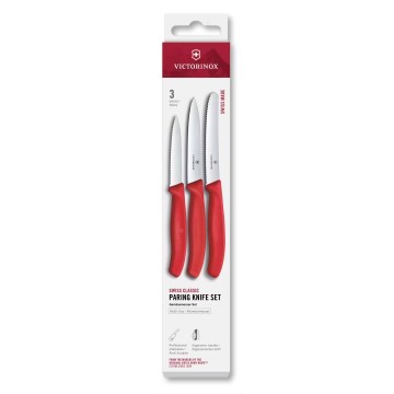 Victorinox - Σετ μαχαιριών κουζίνας για λαχανικά SWISS CLASSIC 3 τεμ. κόκκινο