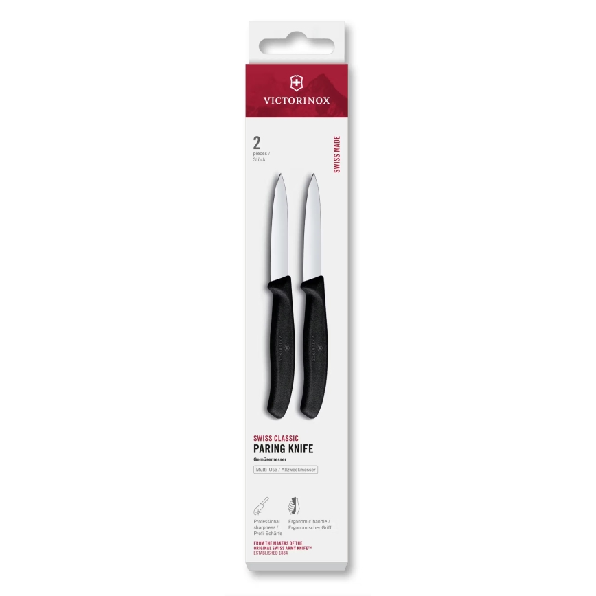Victorinox - Σετ μαχαιριών κουζίνας για λαχανικά SWISS CLASSIC 8 cm 2 τεμ. μαύρο