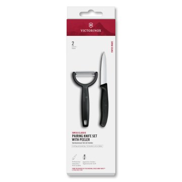 Victorinox - Σετ μαχαιριού κουζίνας με αποφλοιωτή SWISS CLASSIC, μαύρο