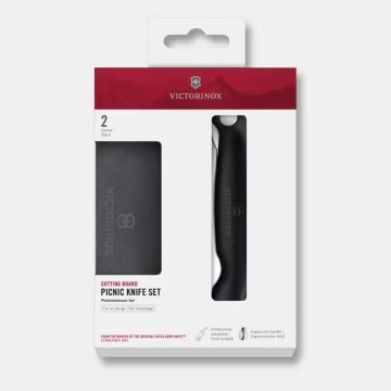 Victorinox - Πτυσσόμενο μαχαίρι SWISS CLASSIC 11 cm μαύρο + μικρή σανίδα κοπής