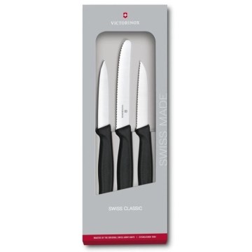Victorinox - Σετ 3 μαχαιριών κουζίνας για λαχανικά, μαύρο