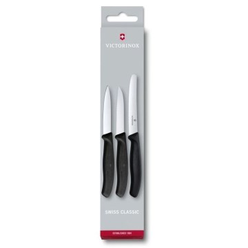 Victorinox - Σετ 3 μαχαιριών κουζίνας για λαχανικά, μαύρο