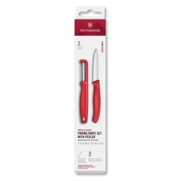 Victorinox - Σετ κουζινικού μαχαιριού με αποφλοιωτή SWISS CLASSIC κόκκινο