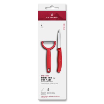 Victorinox - Σετ μαχαιριού κουζίνας με αποφλοιωτή SWISS CLASSIC κόκκινο