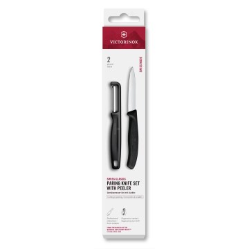 Victorinox - Σετ μαχαιριού κουζίνας με αποφλοιωτή SWISS CLASSIC, μαύρο