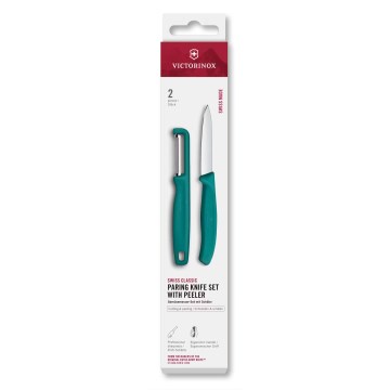 Victorinox - Σετ μαχαιριού κουζίνας με αποφλοιωτή SWISS CLASSIC, τυρκουάζ