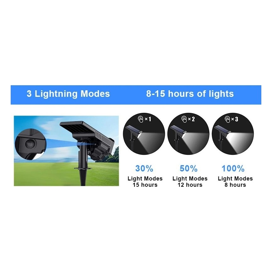 Viking - Ηλιακή λάμπα LED LED/1W/3,7V IP65 6000K 2200 mAh