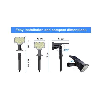 Viking - Ηλιακή λάμπα LED LED/1W/3,7V IP65 6000K 2200 mAh