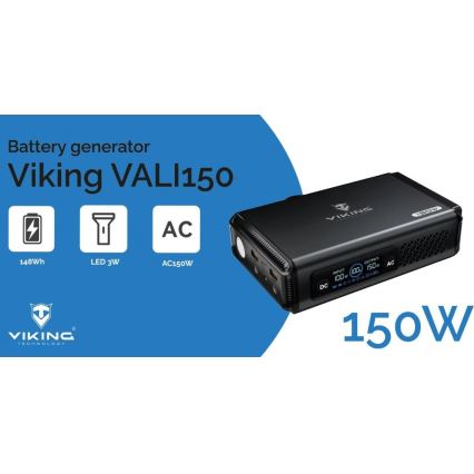 Viking - Σταθμός φόρτισης με οθόνη LED Power Delivery 148 Wh