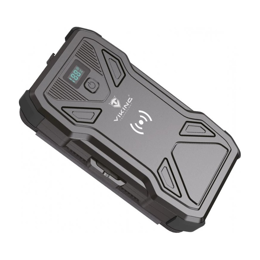 Viking - Φορητή μπαταρία με φακό LED, ασύρματη φόρτιση και ηλιακό πάνελ Power Delivery 22,5W/20000 mAh