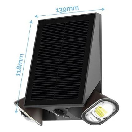 Viking - Ηλιακό επιτοίχιο LED φωτιστικό, ρυθμιζόμενο και ευέλικτο, με αισθητήρα LED/1,3W/3,7V IP44 4000K 2000 mAh