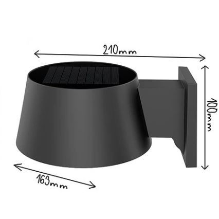 Viking - LED ρυθμιζόμενο ηλιακό επιτοίχιο φωτιστικό με αισθητήρα LED/1W/3,7V IP44 4000K 2000 mAh