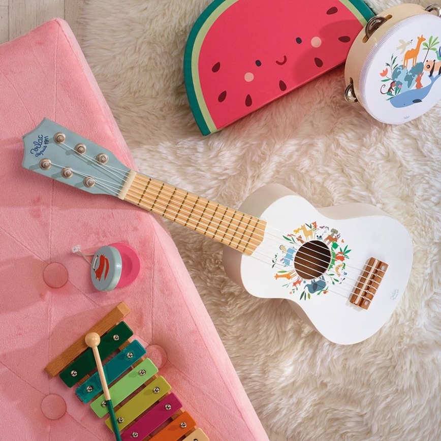 Vilac - Παιδική ξύλινη κιθάρα Ζώα του κόσμου Sarah Betz