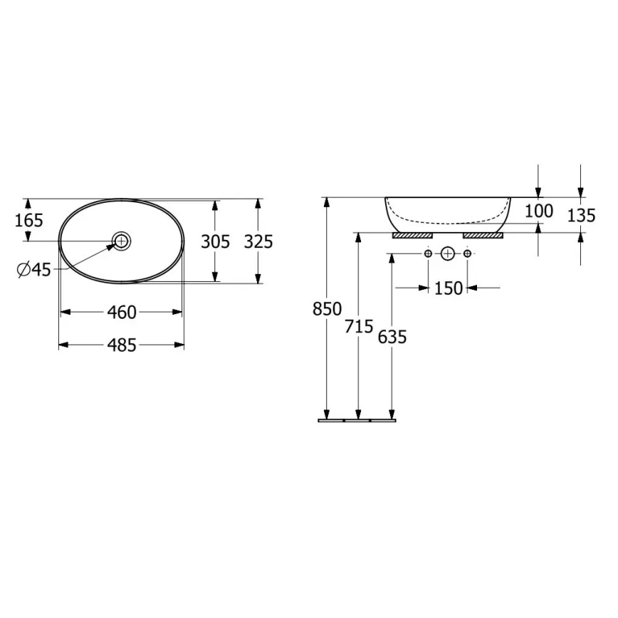 Villeroy & Boch 43884801 - Επιτραπέζιος νιπτήρας ARTIS 48x32,5 cm, κεραμικός/λευκός