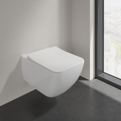 Villeroy & Boch 4611RLR1 - Επιτοίχιο WC με κάθισμα SoftClose VENTICELLO, κεραμικό/λευκό