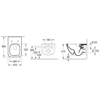 Villeroy & Boch 4611RS01 - Κρεμαστή λεκάνη WC με κάθισμα SoftClose VENTICELLO, κεραμική/λευκή