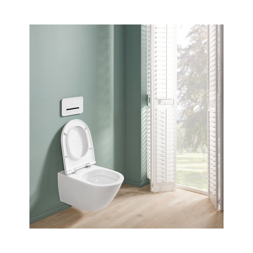 Villeroy & Boch 4670T9R1 - Επιτοίχια λεκάνη SUBWAY 3.0 με κάθισμα SoftClose, κεραμική/λευκή
