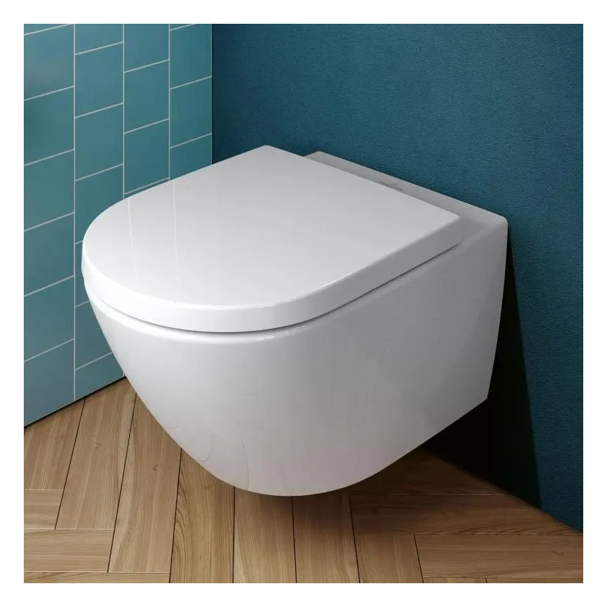 Villeroy & Boch 4670TSR1 - Επιτοίχια λεκάνη SUBWAY 3.0 με κάθισμα SoftClose, κεραμική/λευκή
