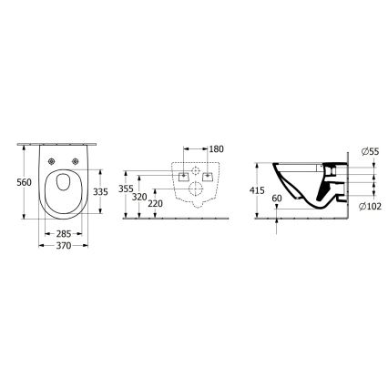 Villeroy & Boch 4670TSR1 - Επιτοίχια λεκάνη SUBWAY 3.0 με κάθισμα SoftClose, κεραμική/λευκή