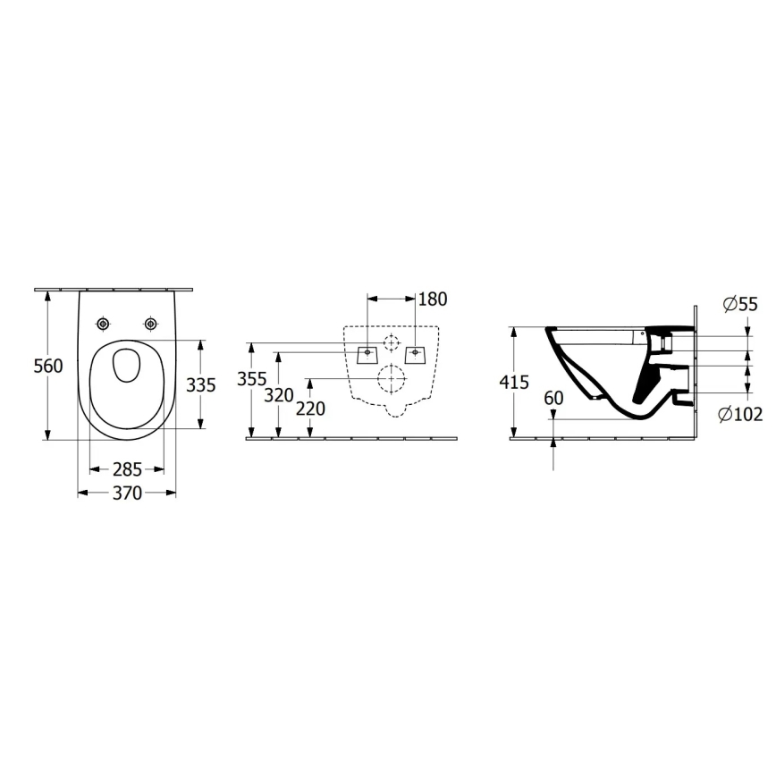 Villeroy & Boch 4670TSR1 - Επιτοίχια λεκάνη SUBWAY 3.0 με κάθισμα SoftClose, κεραμική/λευκή