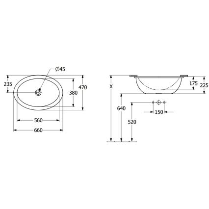 Villeroy & Boch 4A550001 - Εντοιχισμένος νιπτήρας LOOP&FRIENDS 56x38 εκ. κεραμικός/λευκός