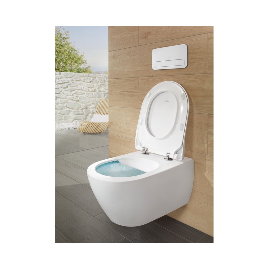 Villeroy & Boch 5614R2R1 - Επιτοίχια λεκάνη WC SUBWAY 2.0 με κάθισμα SoftClose, κεραμική/λευκή