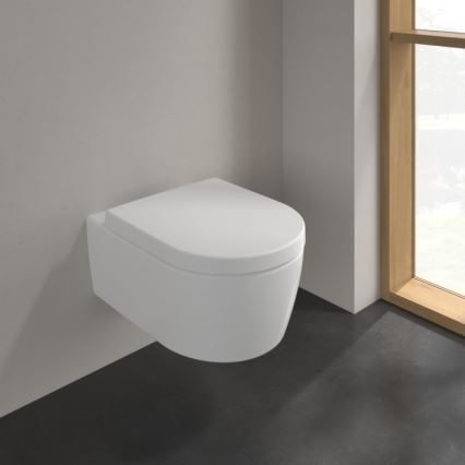 Villeroy & Boch 5656HRRW - Επιτοίχιο WC με κάθισμα SoftClose AVENTO, κεραμικό/λευκό