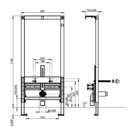 Villeroy & Boch 92214800 - Εντοιχιζόμενη μονάδα για μπιντέ VICONNECT 112 εκ.
