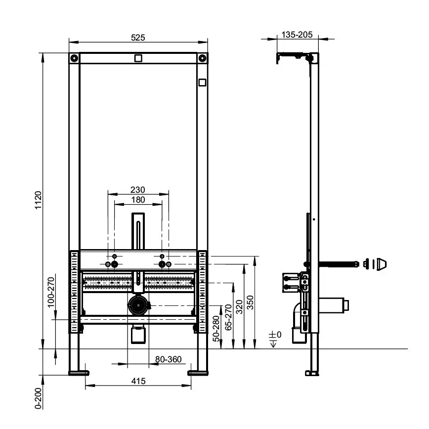 Villeroy & Boch 92214800 - Εντοιχιζόμενη μονάδα για μπιντέ VICONNECT 112 εκ.