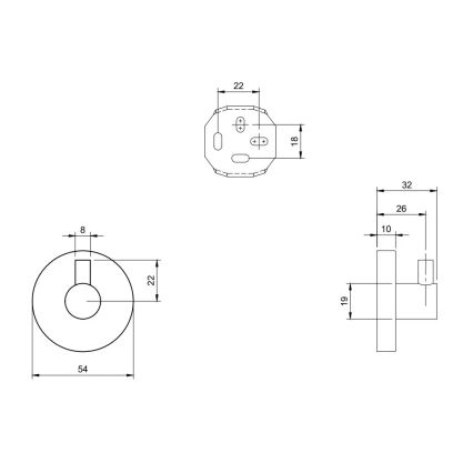 Villeroy & Boch TVA15101100061 - Επιτοίχιος γάντζος ELEMENTS σε γυαλισμένο χρώμιο