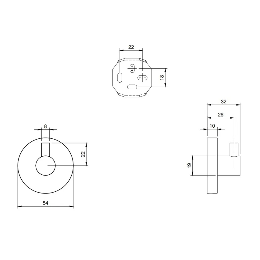 Villeroy & Boch TVA15101100061 - Επιτοίχιος γάντζος ELEMENTS σε γυαλισμένο χρώμιο