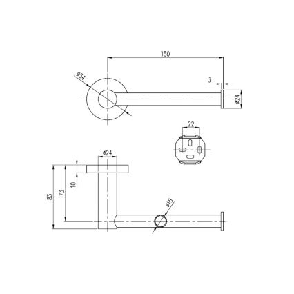 Villeroy & Boch TVA15101400061 - Στήριγμα χαρτιού υγείας ELEMENTS γυαλιστερό χρώμιο