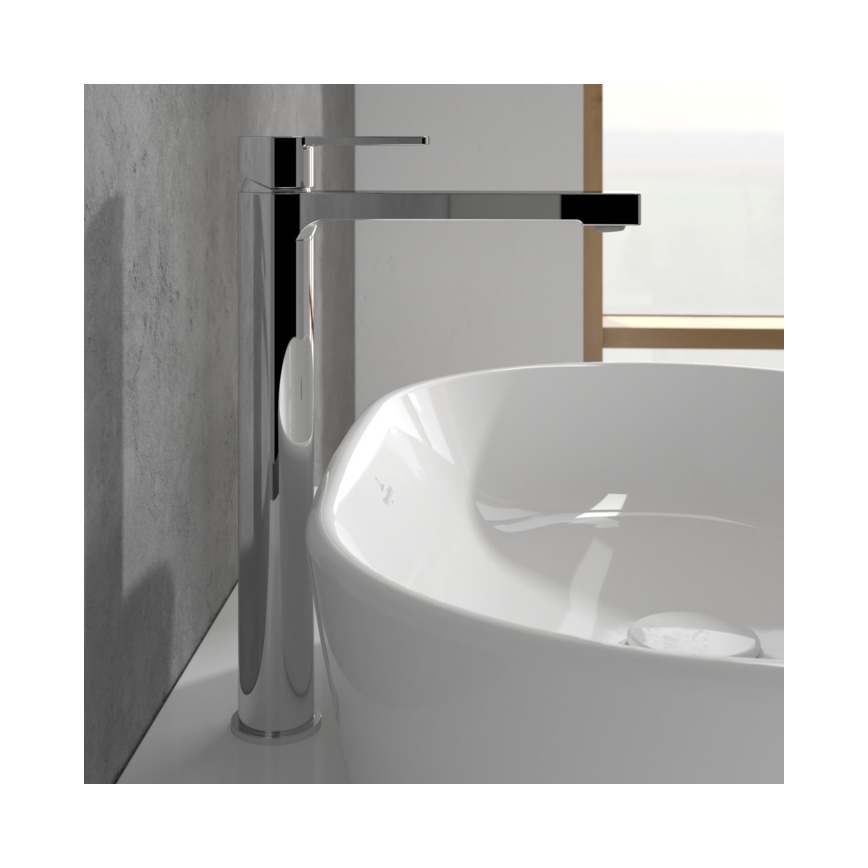 Villeroy & Boch TVW10300500061 - Μίκτης νιπτήρα + βαλβίδα εκροής ARCHITECTURA 32,9 εκ. γυαλιστερό χρώμιο