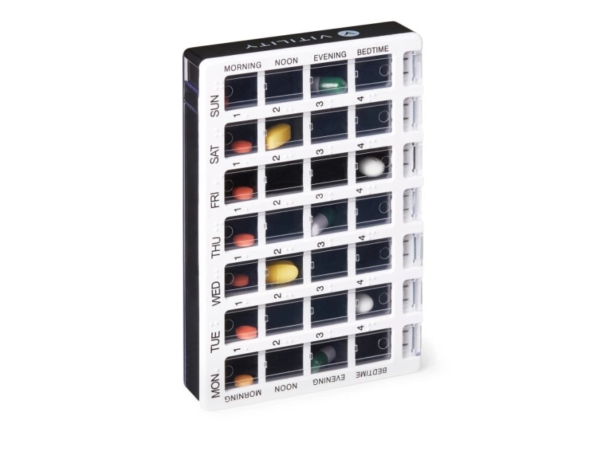 Vitility - Εβδομαδιαία θήκη φαρμάκων λευκή/μαύρη