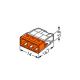 WAGO 2273-203 - Κλέμα 3 θέσεων COMPACT 3x2,5 450V πορτοκαλί