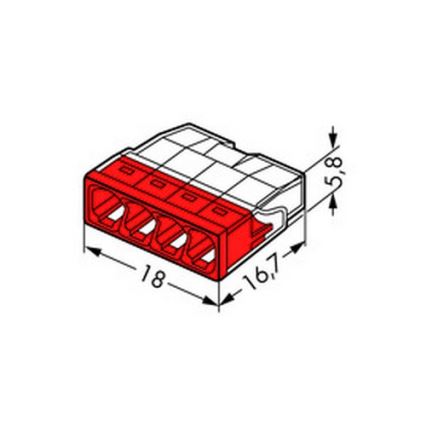 WAGO 2273-204 - Κλέμα 4 θέσεων COMPACT 4x2,5 450V κόκκινο