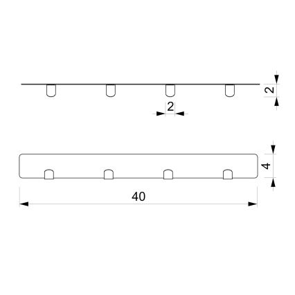 Wall towel hanger 40 cm μαύρο